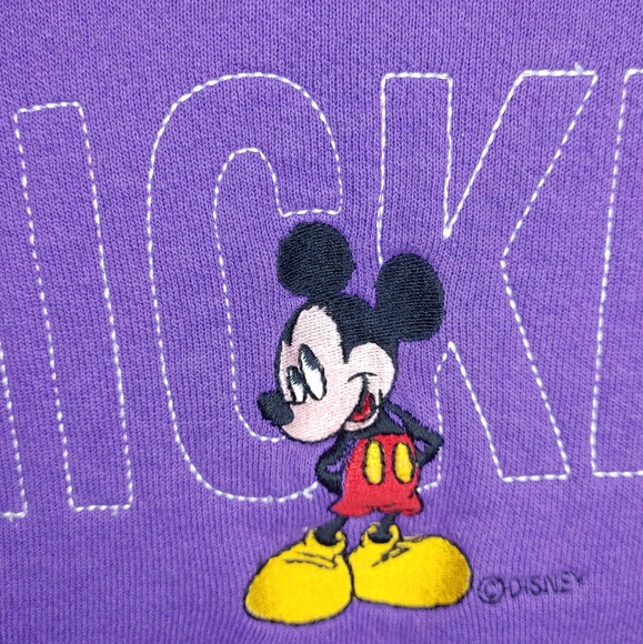 Vintage Womens Sz. L Purple Mickey Mouse Crew Neck Sweater With Embroidered Logo - Picture 3 of 9